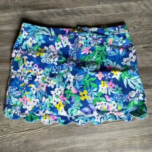 Lilly Pulitzer Vibrant Blue Floral Mini Skirt thumbnail 3