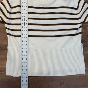 Hatch Maternity Merino Wool Striped Sweater Cream Brown Size 0 thumbnail 8