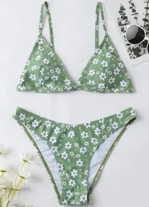 SheIn Floral Triangle Bikini Swimsuit thumbnail 1