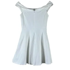Lulus Off The Shoulder Solid Skater Mini Dress White Bridal Party Size S thumbnail 6