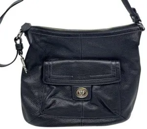 COACH M Size Black Leather Crossbody Bag thumbnail 1