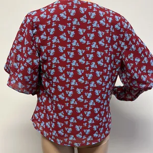 NWOT Lost Ink Puffed Long Sleeve Mock Wrap Blouse with Belt size XS thumbnail 7