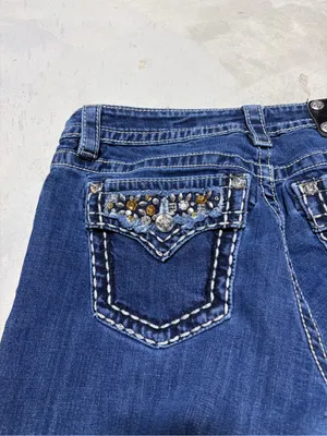 Miss me boyfriend capri jeans bejeweled pockets 28 thumbnail 11