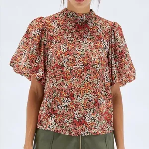 NWT Minkpink Gabae High Neck Floral Blouse‎ in Red Multi Size Small thumbnail 9
