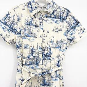 NWT Baltic Born Womens Layne Toile De Jouy Cottagecore Euro Summer Shirt Dress L thumbnail 4