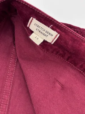 (E-574) Madewell Burgundy Corduroy Zip Mini Skirt thumbnail 3