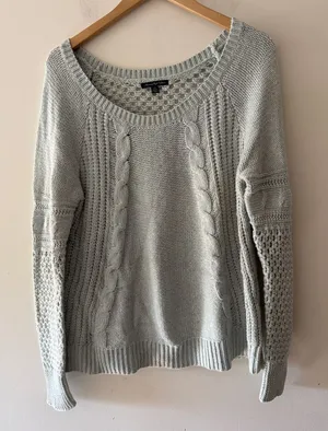 American Eagle‎ Light Blue Sweater Wool Cotton Blend thumbnail 1