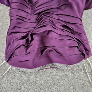 DaVinci Prom Dress Womens 14 Purple Satin Strapless Jeweled Band Formal Cocktail thumbnail 3