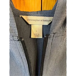 Christopher and Banks blue checkered zip up hoodie size large (1945)￼ thumbnail 3