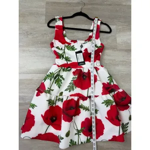 NEW Club L London ALIA Poppy Print Scoop-Neck Tiered Volume Hem Mini Dress US 4 thumbnail 11