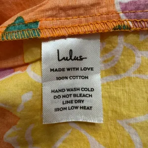 Lulus 100% Cotton‎ Maxi Skirt M Orange Floral Tiered High Waist Boho Summer thumbnail 8
