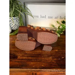 Korks Womens 9M Brown Multi Strappy Floral Studded Block Heel Sandals KR0010783 thumbnail 7