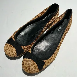Nine‎ West Edwin Bow Cheetah Ballet Flats B63 thumbnail 1