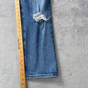 Levi's Premium Ribcage Straight Jeans‎ Size 29 High Rise Distressed Knee Denim thumbnail 8