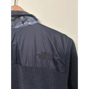 The North Face Womens XL Fleece Jacket Floral Print Denali Full Zip Grey Blue thumbnail 7