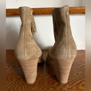 Paul Green Taupe Suede Ankle‎ Booties Size US 8 New Condition thumbnail 4