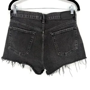 Citizens of Humanity Annabelle Shorts 28 Black Distressed High Rise Denim Cutoff thumbnail 6