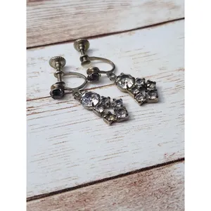 Vintage Screw On Earrings - 1 & 1/8" Dangle thumbnail 2