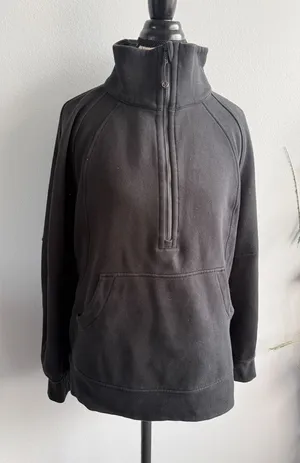 Lululemon Scuba Oversized‎ Half-Zip Funnel Neck Pullover Black LW3JAMS Size M/L thumbnail 1
