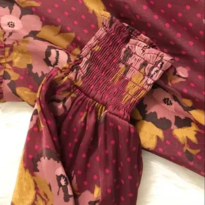 FREE PEOPLE Morning‎ Light Mini Dress Long Sleeve Floral Satin Purple Size 0 New thumbnail 10