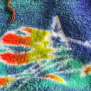 Teal and blue Colorful Fleece Hoodie sweater avatar pandora disney washed thumbnail 6