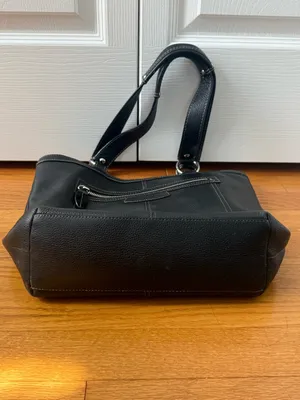 Y2K Coach Penelope Black Pebbled Leather Mini Tote Shoulder Bag thumbnail 6