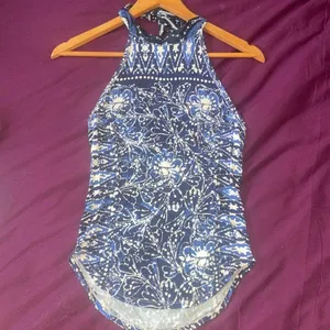 FREE PEOPLE Madagascar Halter Tank Top Indigo Combo SEXY CELESTIAL thumbnail 3