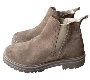 Steve Madden Marceline Taupe Suede Lug Sole Chelsea Ankle Boots Womens 10 thumbnail 1