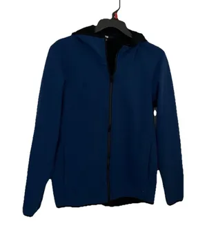 Uniqlo Womens Hooded Full Zip Jacket Size Small Blue Fleece Lined Pockets thumbnail 1