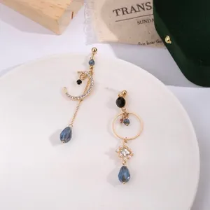 Crystal Moon Tassel Dangle Drop Earrings for Women thumbnail 3
