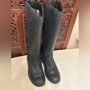 UGG Seldon Tall Black Leather Riding Boots Rear Zipper1009201 Womens Size 7 thumbnail 2