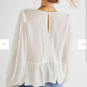 Free People White Ruffle V-Neck Peplum Blouse thumbnail 9