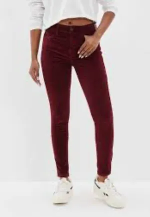 American Eagle Burgundy skinny corduroy pants size 6 thumbnail 12