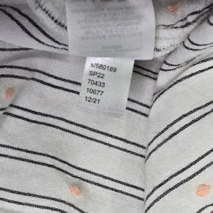 LOFT Womens Medium White Striped Pink Clip Dot‎ Ruffle Sleeveless Blouse thumbnail 6