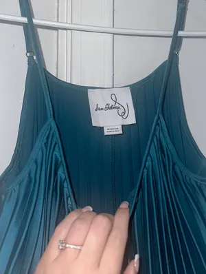 Sam Edelman Turquoise Pleated Midi Dress thumbnail 4