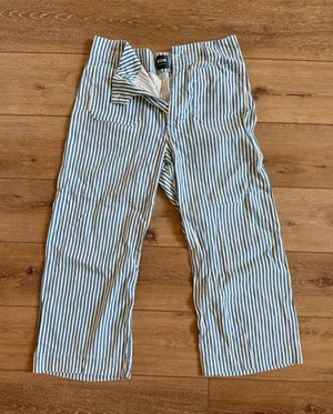 Anthropologie Colette Crop Pants Blue Stripe thumbnail 1