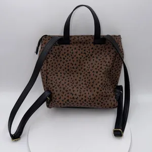 Relic by Fossil Brown With Black Hearts Convertible Backpack Purse Travel Casual thumbnail 2