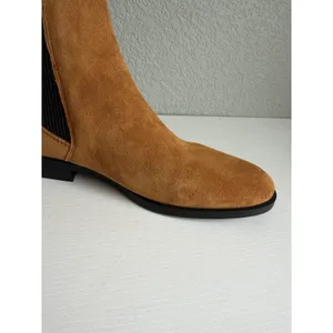 Nine West Tan Suede Chelsea Boots Women's 7.5M Silver Heel New NWOB thumbnail 6