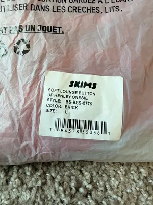Skims Soft Lounge Button Up Ribbed Henley Onesie Brick Si̇Ze Large Nwt thumbnail 6