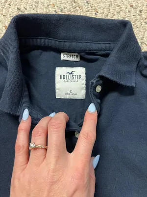 Hollister navy blue Short-Sleeve Button Down Polo thumbnail 3