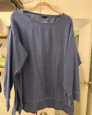 torrid Blue Relaxed Crewneck Sweater thumbnail 1