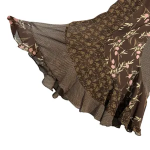 Vintage Y2K 90s‎ Midi Skirt Size 12 Floral Flare Witchy Fairy Grunge Whimsigoth thumbnail 7