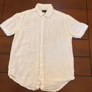 Quince Egyptian linen short sleeve white shirt small thumbnail 1