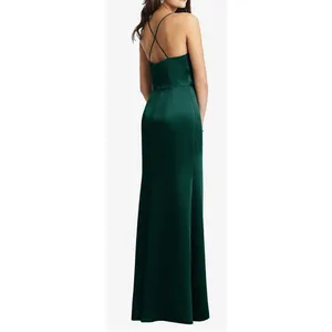NWT Dessy Collection COWL-NECK CRISS‎ CROSS BACK SLIP DRESS EVERGREEN Size 10 R thumbnail 2