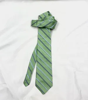 Merona Men's Green/Blue Striped Neck Tie Excellent Used Condition thumbnail 3