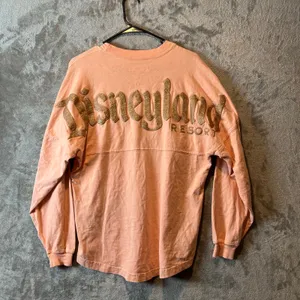 Disneyland‎ Resort Spirit Jersey Shirt Adult XS Peach Coral Gold Glitter Disney thumbnail 3