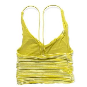 NWT Urban Outfitters Bella Crushed Velvet Cami Yellow Green Size S Petite thumbnail 5