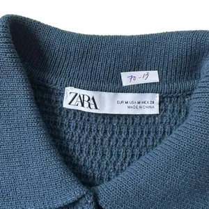 Zara Blue Knit Crochet Crop Top Women Size Medium | 70-13 thumbnail 4