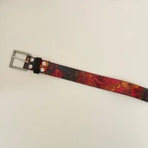 Unisex JON WYE Leather Floral Belt Western Retro Made in USA Men‎ Women 46.5" thumbnail 6