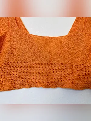 Women’s Orange Knit Crop Bralette Top Size‎ XS/S thumbnail 3
